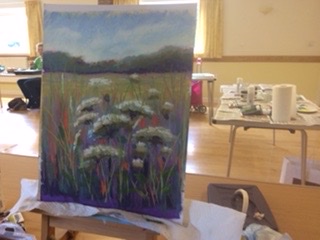 Cow parsley, finished pastel by Judith Murton