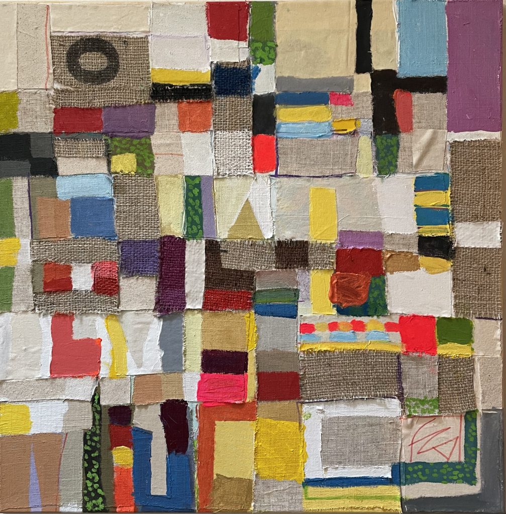 LAZY O. Front View 61 x 61 x 1.8 cm. Mixed Media on Canvas. 2025.