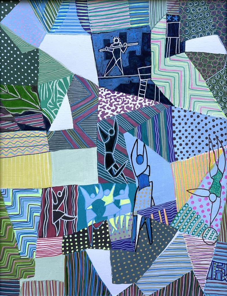 THE TIGHTROPE WALKER. Acrylic on Acrylic Paper. 29 x 38 cm. 2025.